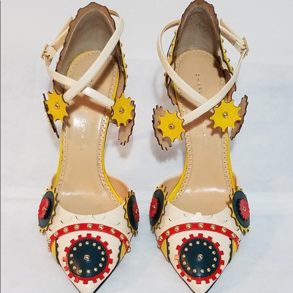CHARLOTTE OLYMPIA Mechanix studded leather pumps - Picture 4 of 10